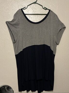 Lane Bryant Gray and Black Colorblock Scoop Tunic